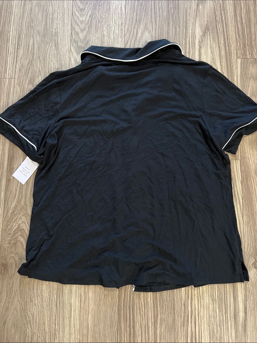NWT- AUDEN Cloud-Knit Black Short Sleeve Pajama Shirt Sleepwear - Picture 8 of 10